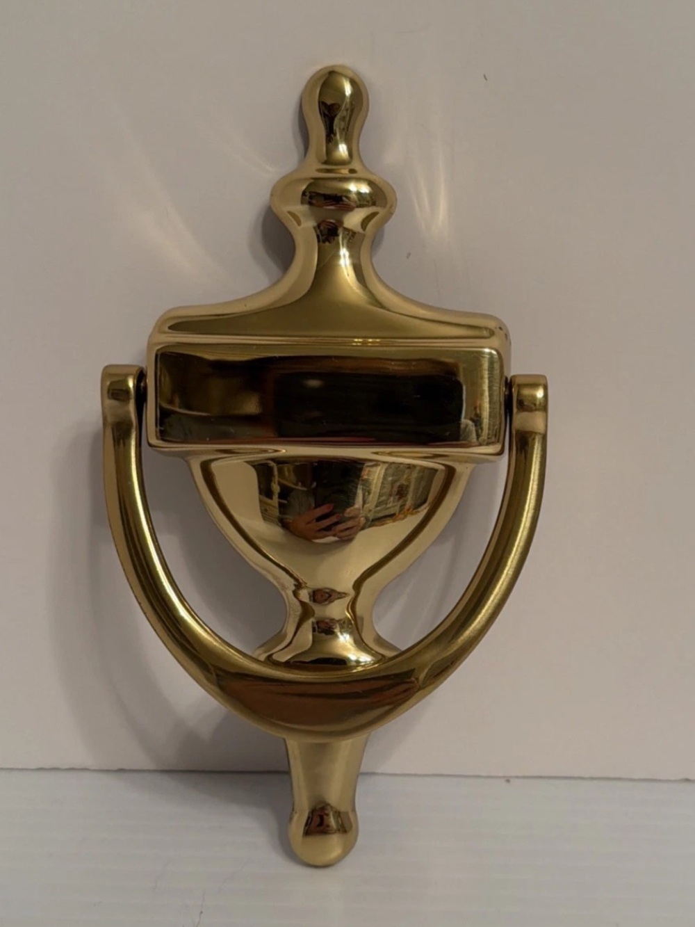 Solid Brass Door Knocker Made in Spain Gold Glossy 7” Long